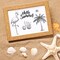 Summer Tree Words Clear Stamps for Card Making, Tropical Beach Flamingo Transparent Rubber Stamps for Bullet Journal DIY Scrapbook Decoration Handmade Crafts Notebook